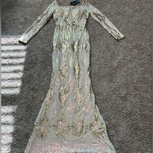 Long sleeve prom dress